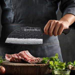 BEARDED BBQ CO. Damascus Bone Chopper Knife