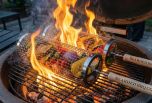 Bearded BBQ CO. Rolling Grilling Basket Large + Small Duo Set